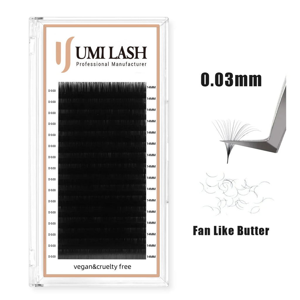 0.03 Matte Black Volume Lash Extension Tray 16 Rows