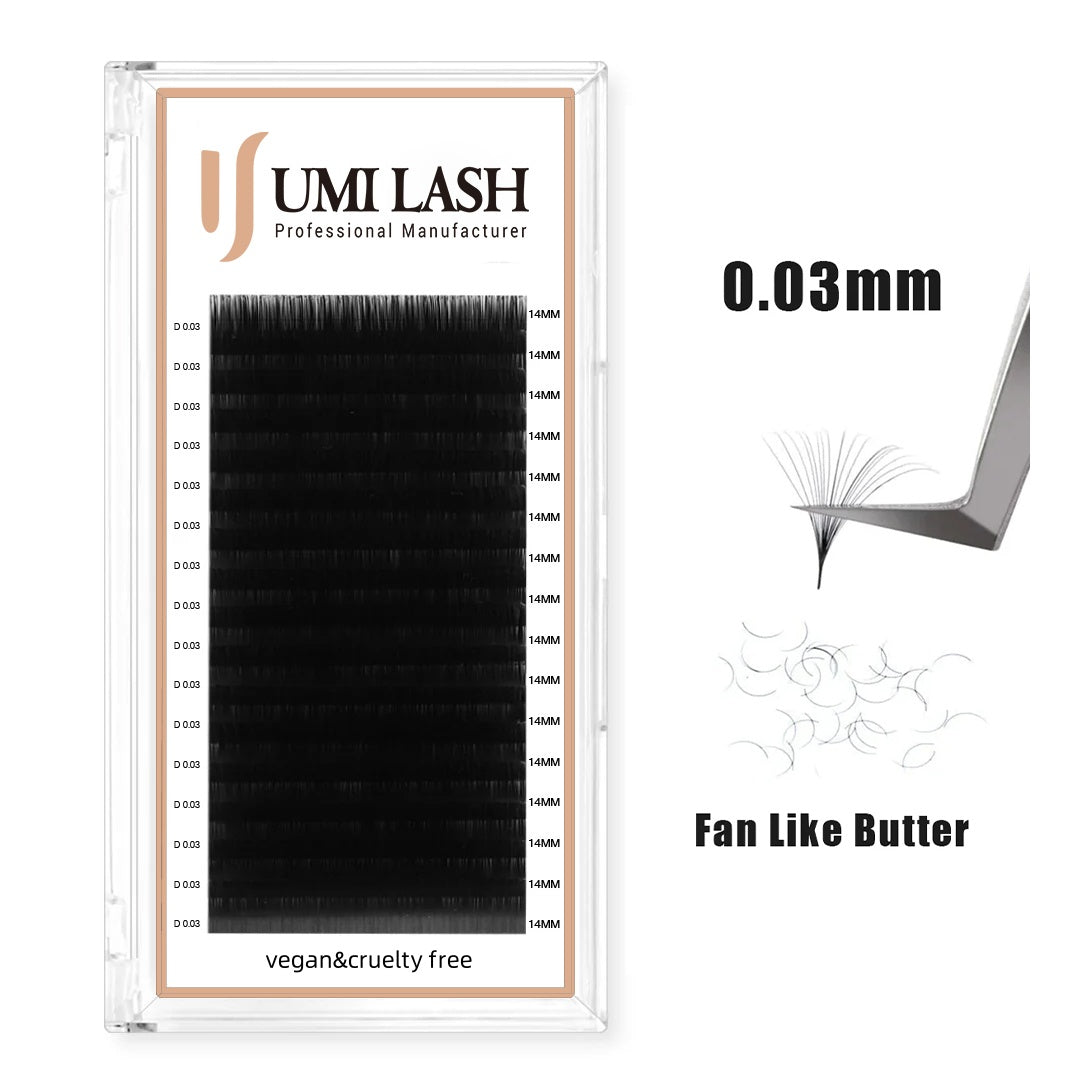 0.03 Matte Black Volume Lash Extension Tray 16 Rows