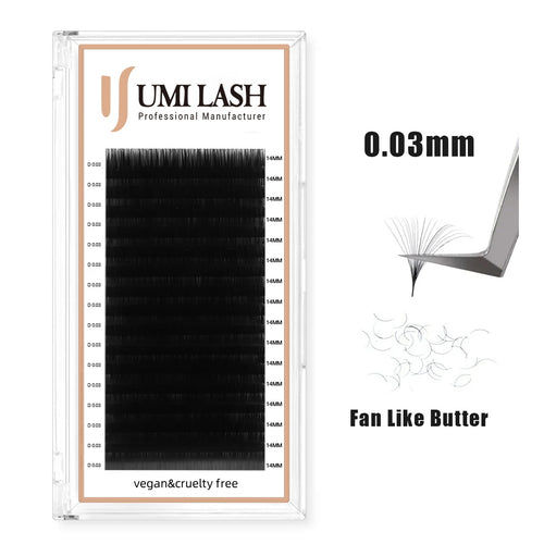 0.03 Matte Black Volume Lash Extension Tray 16 Rows