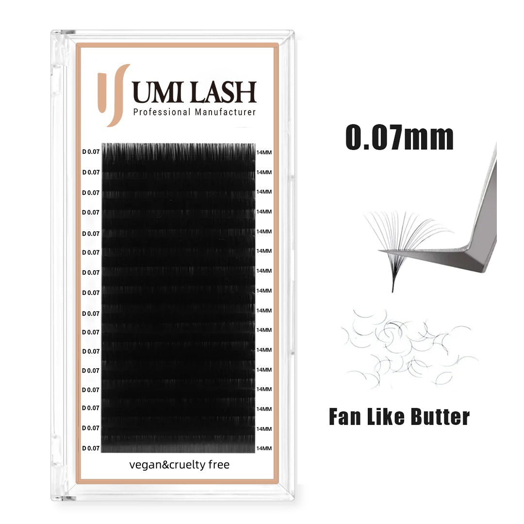 0.07 Matte Black Volume Lash Extension Tray 16 Rows
