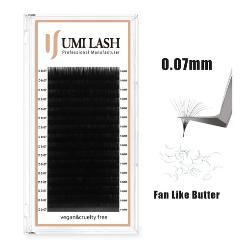 0.07 Matte Black Volume Lash Extension Tray 16 Rows
