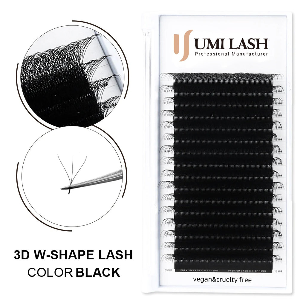 W Shape 3D 4D 5D Premade Voume Lashes (16 Lines)