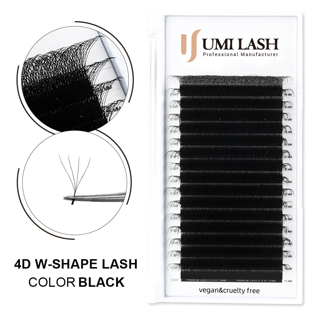 W Shape 3D 4D 5D Premade Voume Lashes (16 Lines)