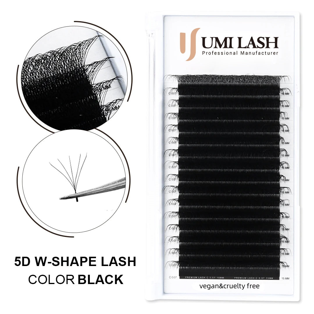 W Shape 3D 4D 5D Premade Voume Lashes (16 Lines)